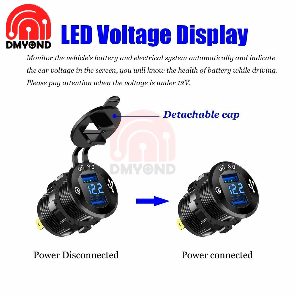 Автомобильное зарядное устройство с двумя USB портами и функцией быстрой