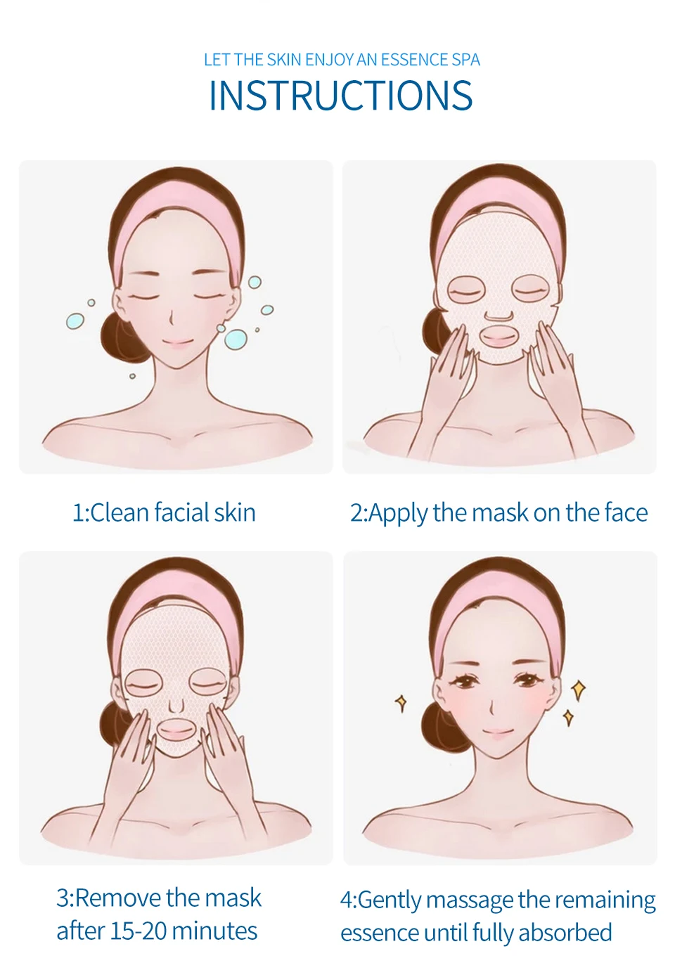 

Korean Facial Sheet Mask Moisturizing Black Dot Remove Beauty Skin Care Sets Hyaluronic Acid Plant Face Masks Firming