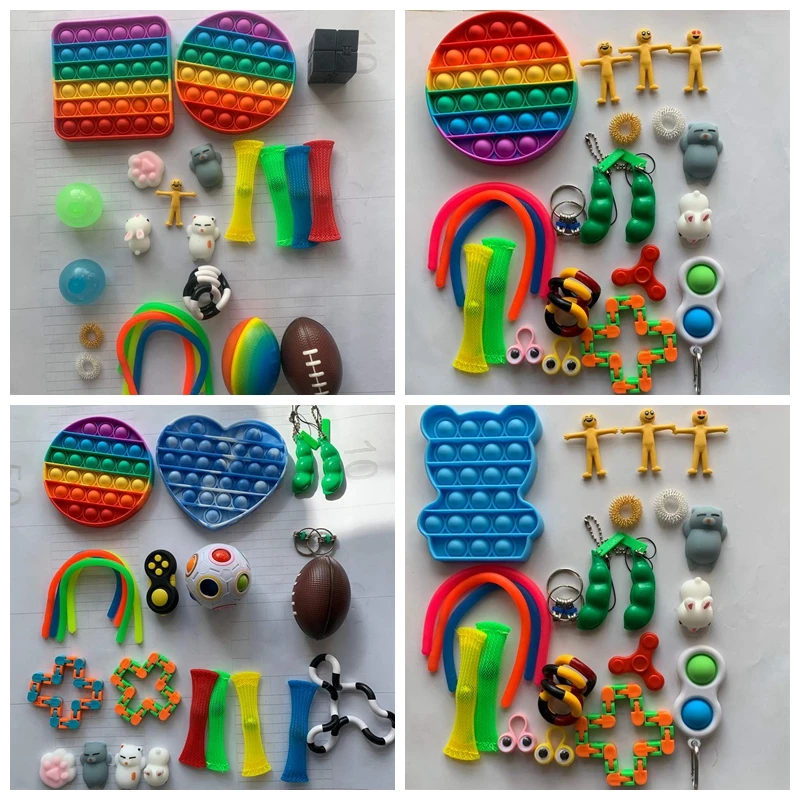 

Stretchy Strings Mesh Marble Relief Fidget Toys Anti Stress Toy Set Gift For Adults Children Kids Sensory Stress Relief Toys