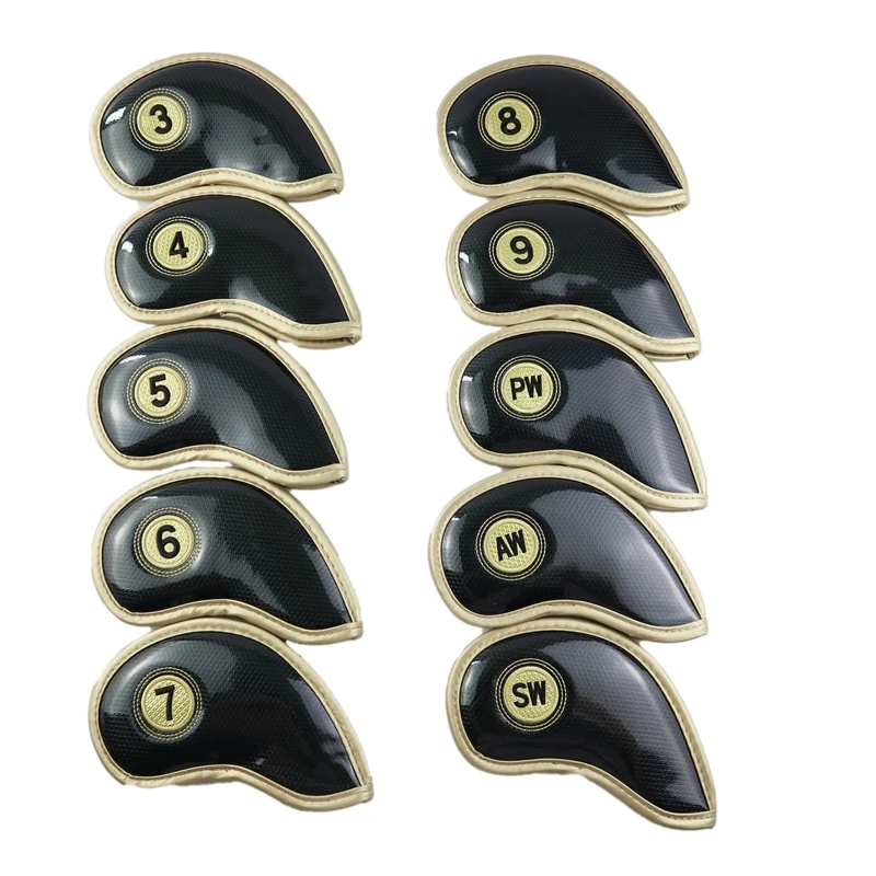 10pcs crystal NRC Гольф Железный головной убор изысканный PU толстый из искусственной кожи гольф клуб Железный головной убор аксессуары - Цвет: 10pcs crystal