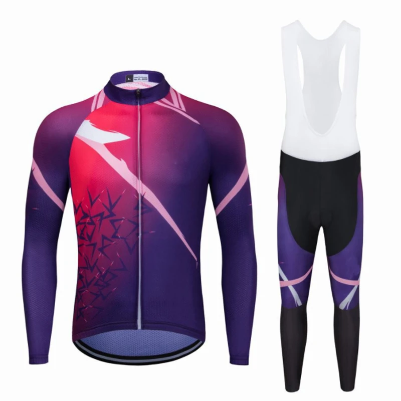 

Men's cycling wear 2021 spring and autumn long-sleeved cycling wear high-quality breathable mountain bike bib sportswear suit