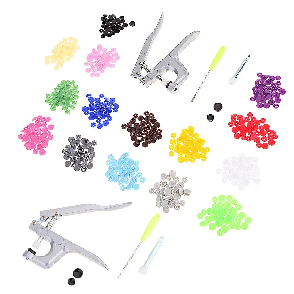 

150Sets KAM Snap Button With Snaps Pliers T3/T5 Plastic Buttons For Clothes Bibs Rain Coat Press Stud Fasteners Sewing Crafts
