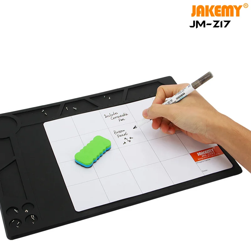 

JAKEMY JM-Z17 Durable Portable Magnetic Heat Insulation Soft Working Mat Mobile Phone Repair Screws Parts Magnetic Storage Pad