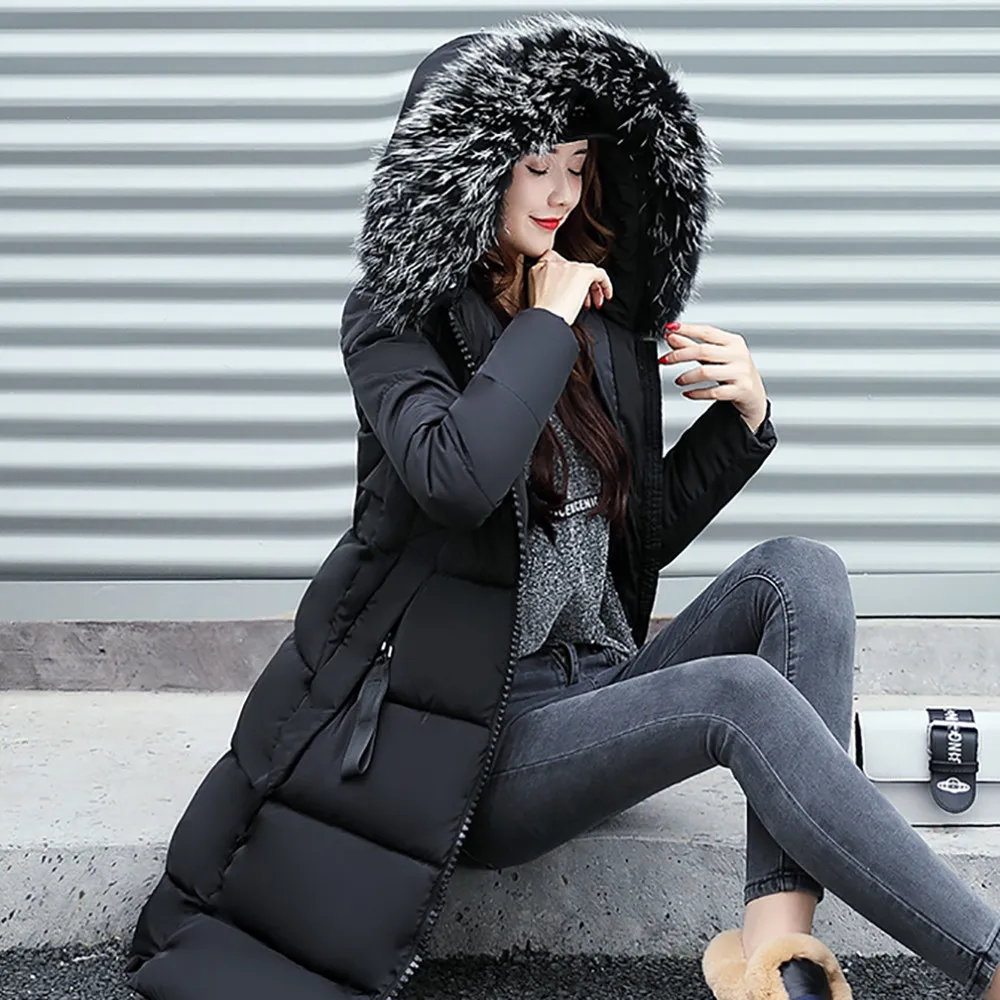 

Down Jacket Female Winter Women Solid Casual Thicker Winter Slim Down Lammy Jacket Coat Overcoat Coat