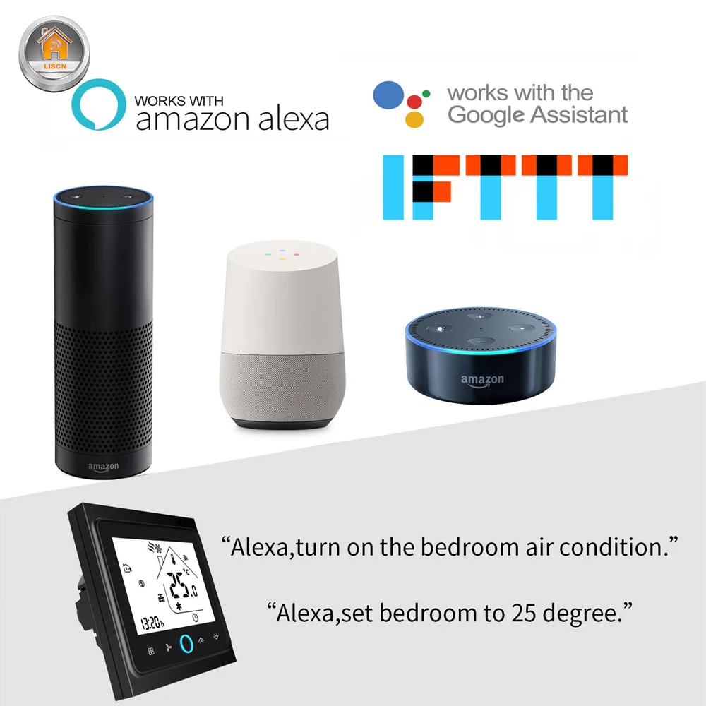 Термостат умный сенсорный температурный контроллер программируемый Google Home