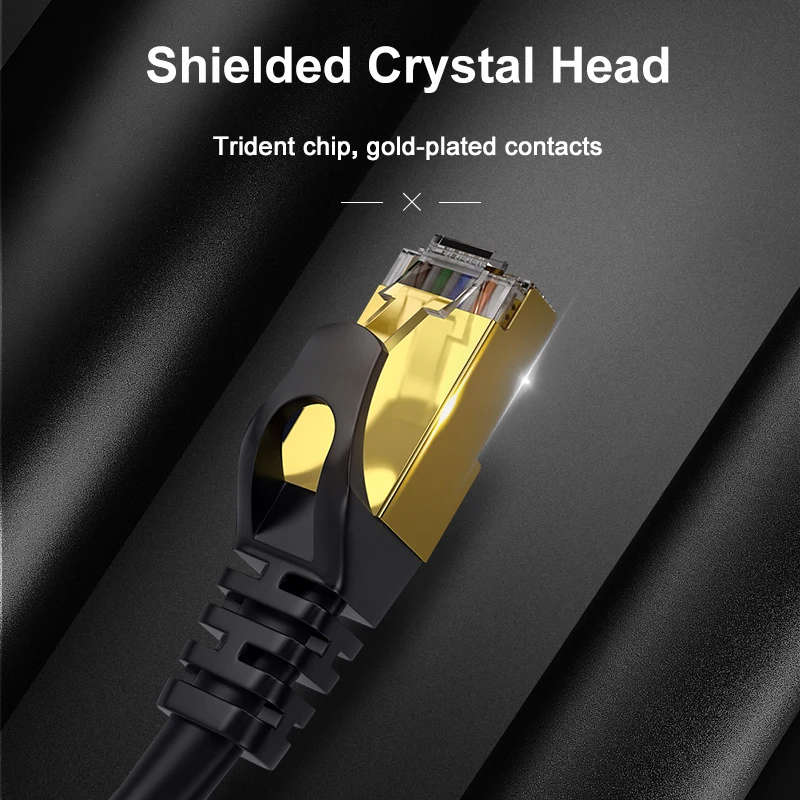 Сетевой кабель Ethernet CAT 7 скорость 10 Гбит/с разъем RJ45 для подключения компьютера