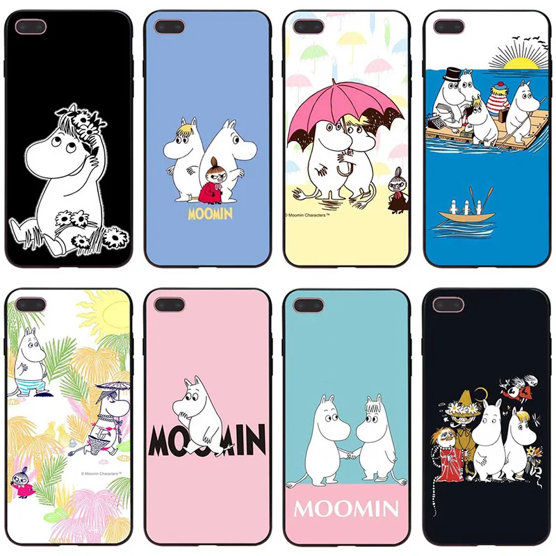 Чехол moomin с мультипликационным бегемотом для iphone 7 XR черный мягкий чехол телефона