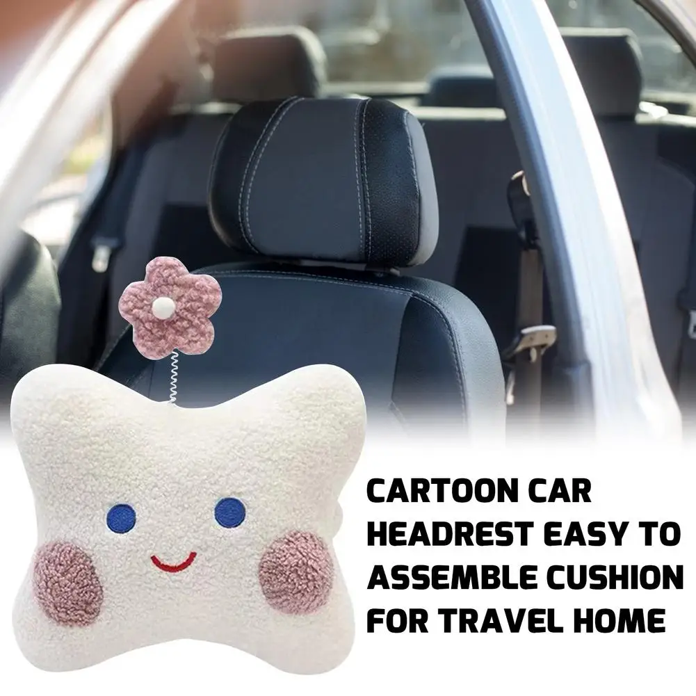 Cartoon Car Headrest Neck Pillow Universal Adjustable Cute Travel Home Cushion Interior Accessories For Baby Kids Women Girls Cartoon Car Headrest Neck Pillow Universal Adjustable Cute Travel Home Cushion Interior Accessories For Baby Kids Women Girls