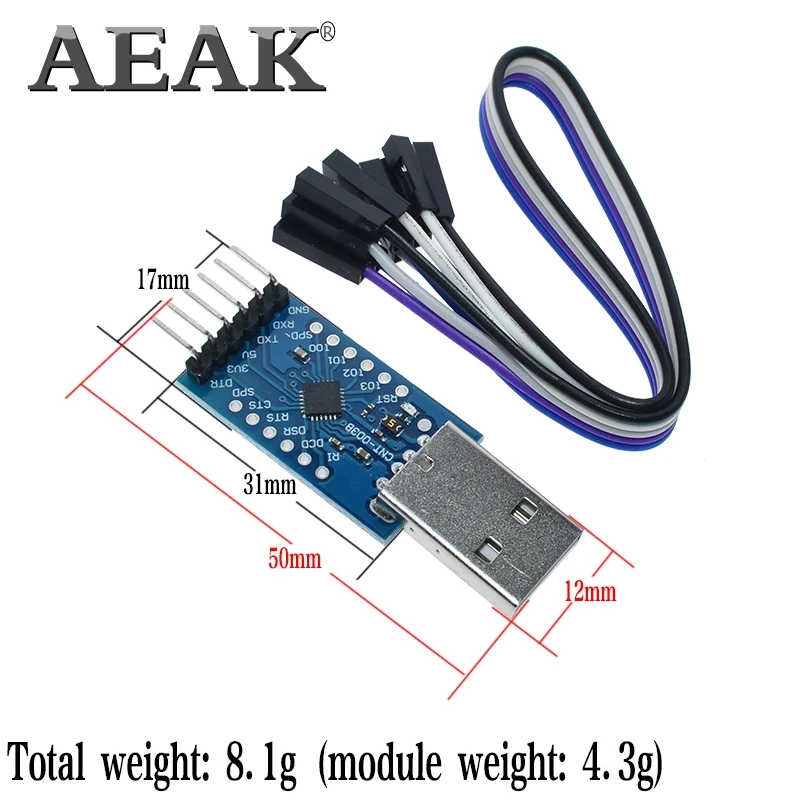Серийный преобразователь AEAK CP2104 USB 2 0 в ttl UART 6PIN STC PRGMR замена CP2102 на кабели