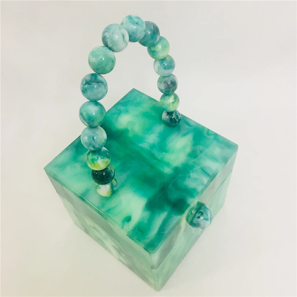 Стильная сумка-мессенджер для невесты клатч из зеленого акрила вечерняя сумка с