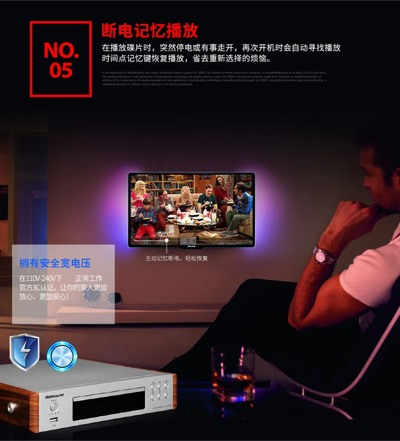 Nobsound DV-525 Высокое качество DVD/CD/USB плеер выходной сигнал коаксиальный/Оптика/RCA/HDMI/S-Video розетки 110-240 В/50 Гц