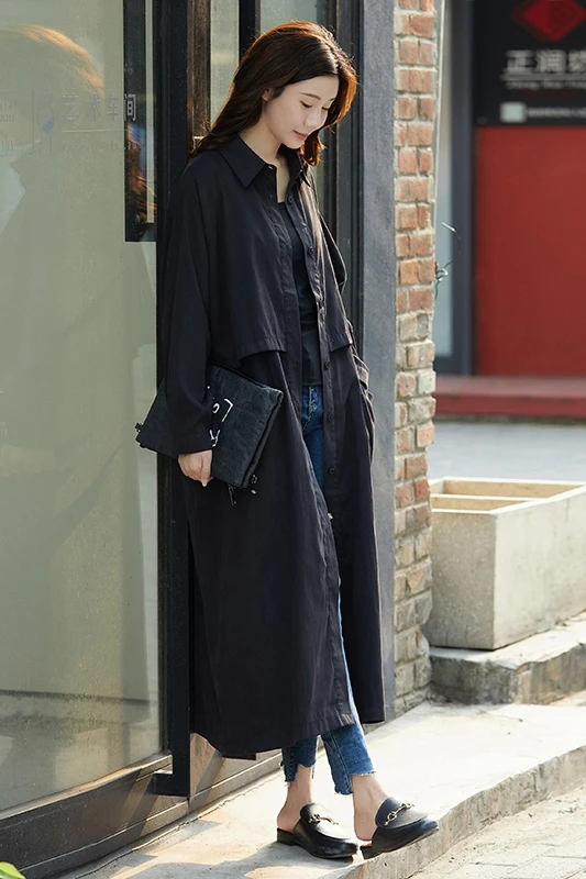 

Large Loose Casual Long Trench Coat 2020 Solid Color Women's Windbreakers Fashion Loose Female Clothes mujer chaqueta