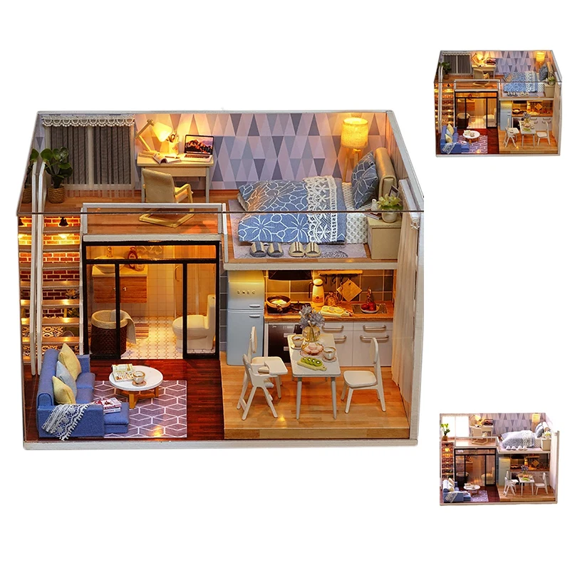 

DIY Dollhouse Simulation Wooden Pavilion Ancient Chinese Style Attic Assembly Birthday Gift
