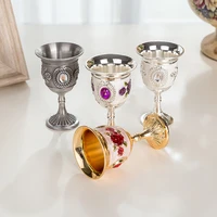 1pc vintage european style wine glasses 30ml champagne glasses goblet cocktail cup creative gift for bar home decor