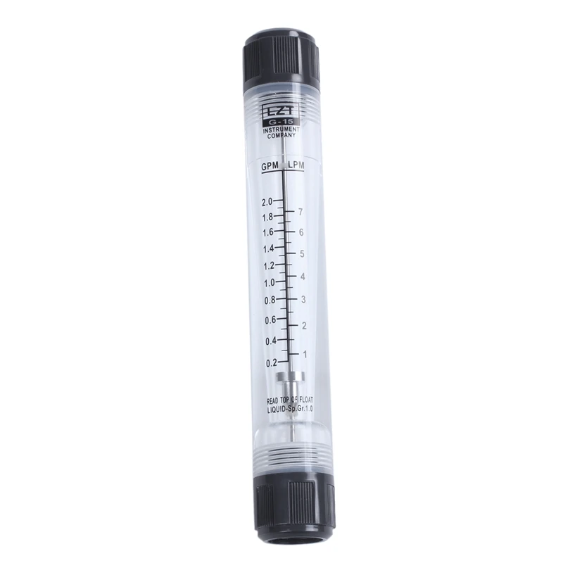

Hot 1/2" Female Thread 0.2-2.0 GPM 1-7 LPM Water Liquid Inline Flowmeter Rotameter LZT