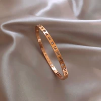 2021 trendy zircon bracelets for men women titanium steel roman numerals simple bangles couple jewelry party wedding gifts