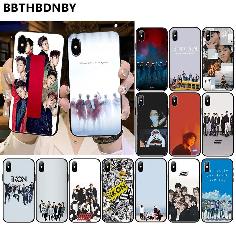 Чехол для телефона IKON Kpop Smart Cover черный мягкий чехол iPhone 11 pro XS MAX 8 7 6 6S Plus X 5 5S SE XR