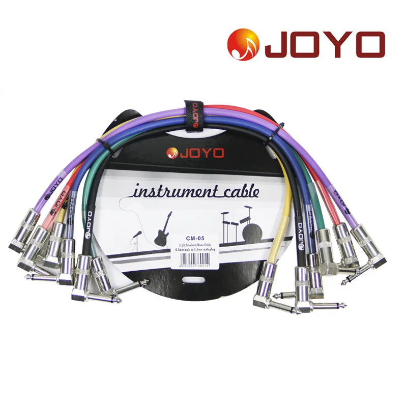 

Ohello JOYO Effect Pedal Cable 1.2ft Colourful Cable Shielded Mono 6.3mm Male to 6.3mm Male Angle Plug Cable 35cm Dropshipping