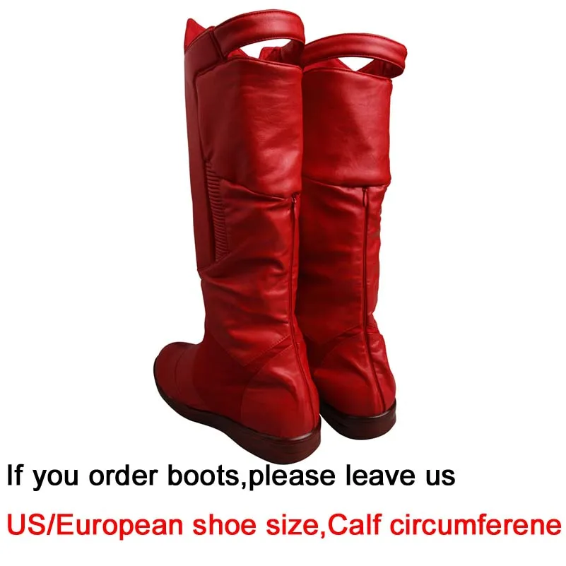 

Super Woman Season 2 Cosplay Costume Superhero Clark Kent Red Long Battle Boots Fancy Halloween Carnival Shoes Accessories