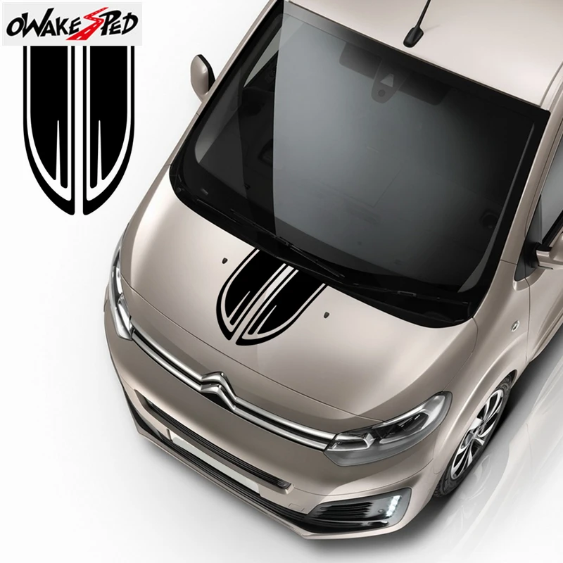 Для-Citroen Jumpy Spacetourer XS M XL гоночный Спорт Стайлинг виниловая наклейка на капот