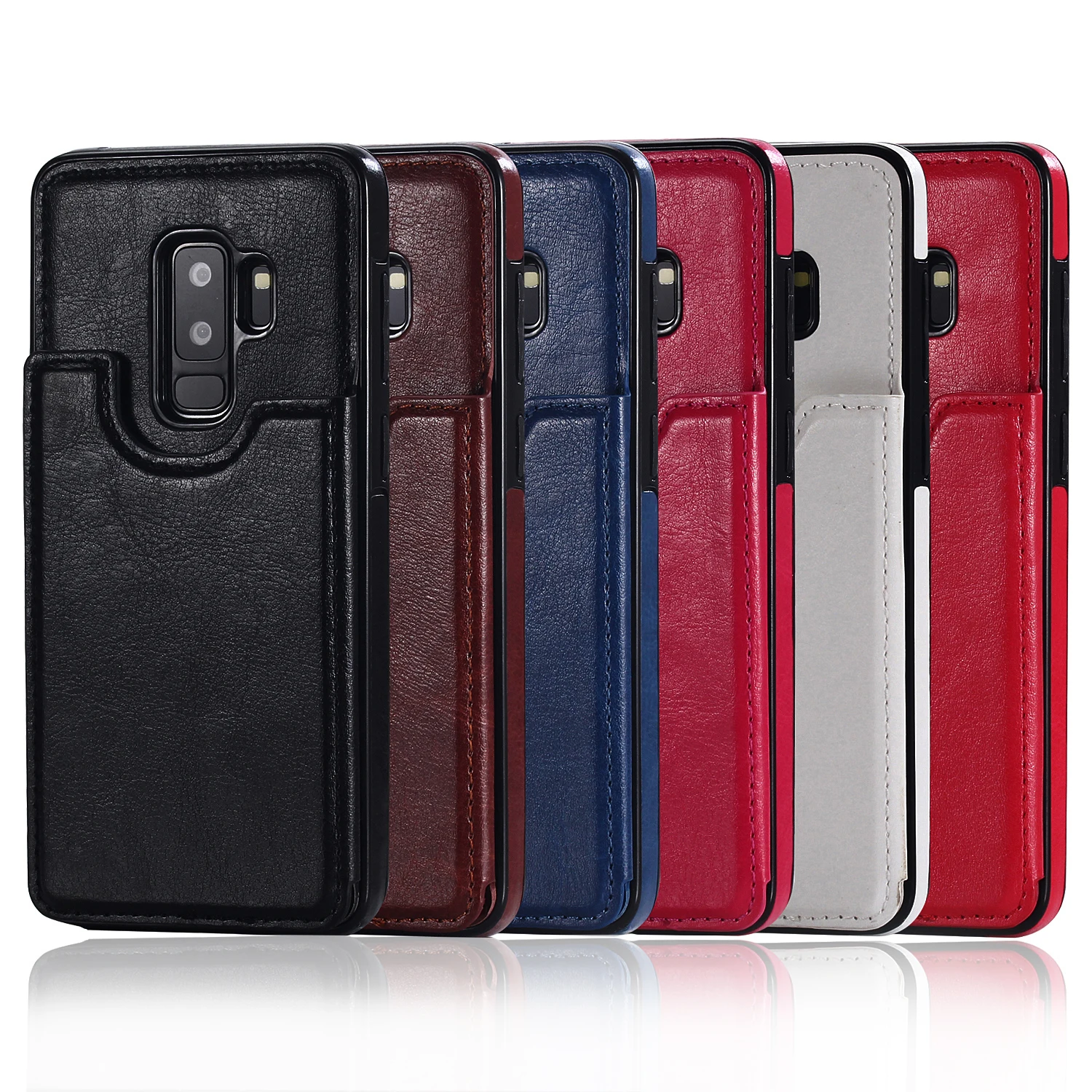 Двухкнопочный Новый Флип кошелек для samsung Galaxy S7 Edge S8 Plus S9 S10 Note8 9 кронштейн чехол из