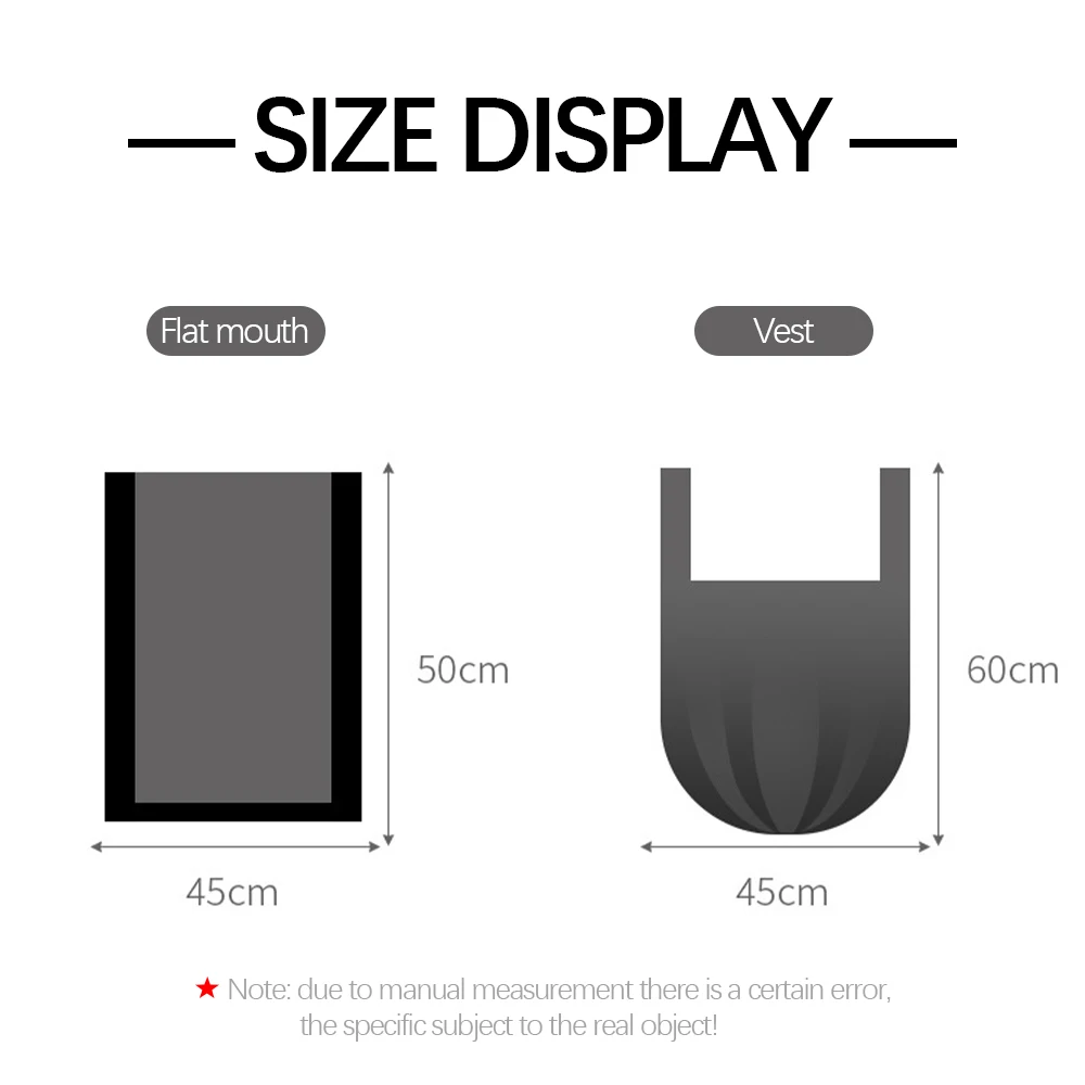 

100Pcs/5 Rolls Trash Bags Disposable Household Plastic Thickened Portable Hand Garbage Bags for Home Bathroom Kitchen Trash Can