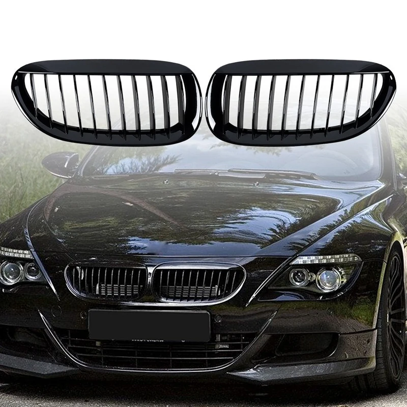 Сменная Передняя решетка для BMW E63 E64 6-Series 2DR 2004-2010 (глянцевый черный) 51137008915 51137008916 |