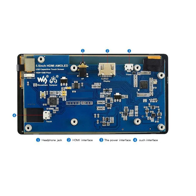 Новый емкостный сенсорный дисплей 5 дюйма AMOLED с поддержкой закаленного стекла