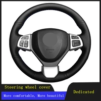 car accessories steering wheel cover black hand stitched genuine leather for suzuki swift sport vitara s 2016 2017 2018 2019