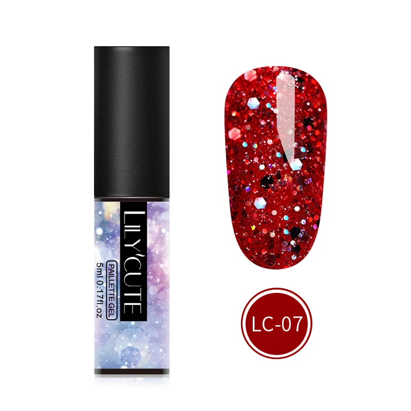 glitter 26 LILYCUTE блестки Гель-лак для ногтей замочить от ногтей УФ светодиодный Блеск Гель-лак для маникюра инструмент для дизайна - Цвет: glitter 26