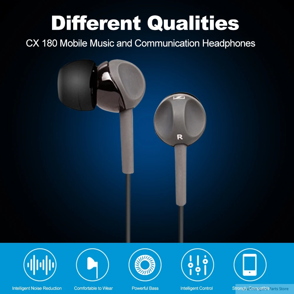 Стереонаушники Sennheiser CX180 StreetII проводная гарнитура 3 5 мм спортивные наушники для