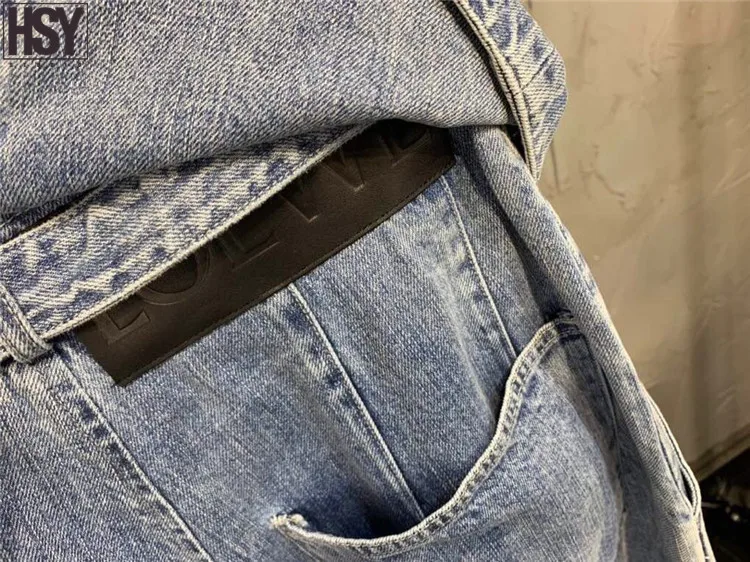 【HSY】2019 новые уличные тренды легко сочетаются Модные женские джинсовые