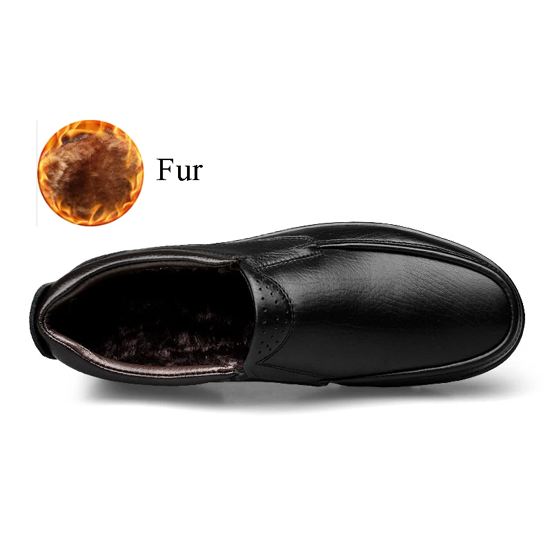 Black(Fur) Мужская обувь; Роскошная Брендовая обувь из натуральной кожи; chaussure homme; Повседневная осенне-зимняя обувь; Vestidos Formales; деловая обувь; цвет черный, коричневый - Цвет: Black(Fur)