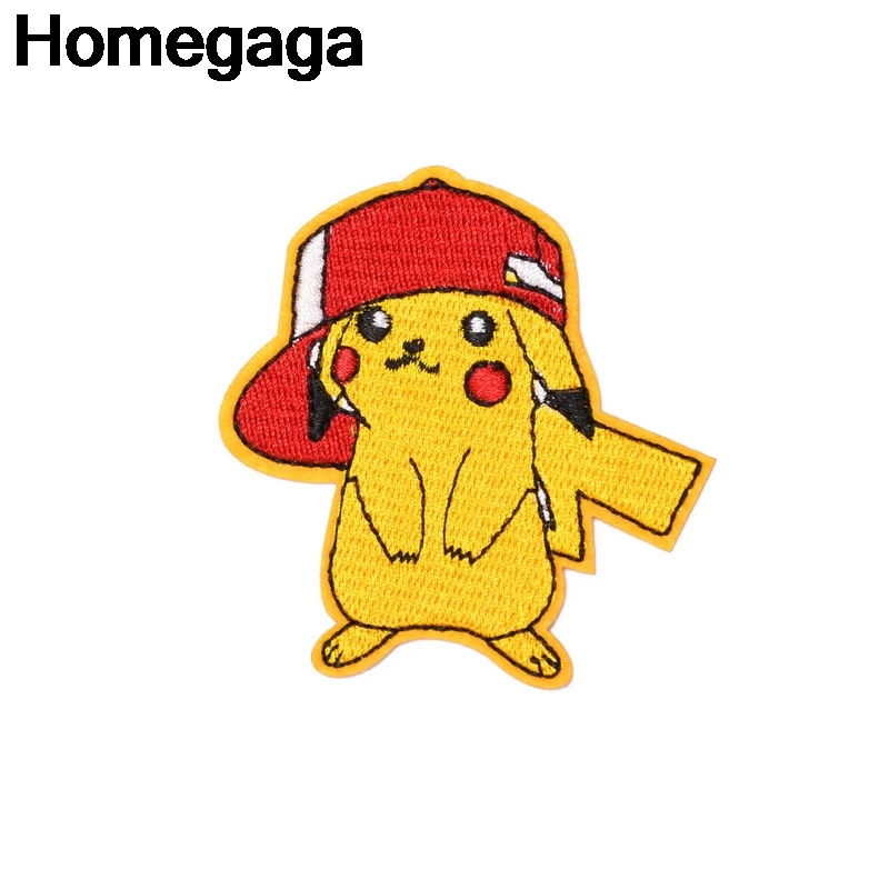 Homegaga Pocket monster Pikachu аппликационные заплатки Сделай Сам Утюг на обуви джинсовая сумка Одежда наклейки в стиле панк вышитые значки D2226