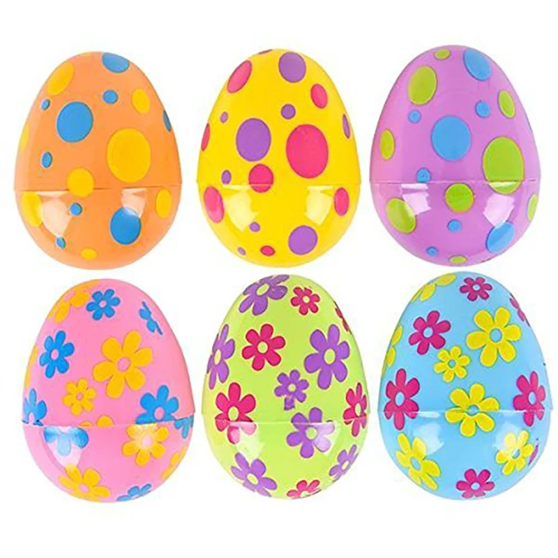 

12 Pcs Easter Eggs Hunt Assorted Eggs Easter Holiday Colorful Plastic Print Easter Egg Party Kid DIY Non-Toxicl Funny Toys Gift