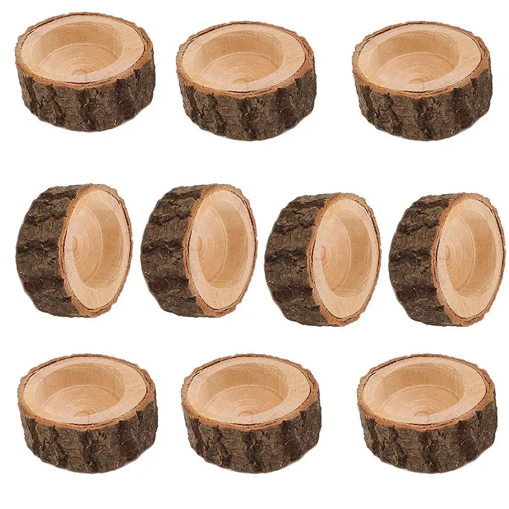 8/10 шт. Деревянный подсвечник для ветки дерева винтажный чайный светильник