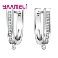 925 sterling silver aaa cubic zirconia diy connector charms finding earring making supplies accessories hook jewelry
