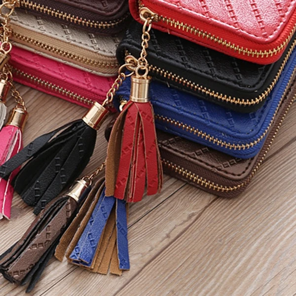

Long Women Wallet Female Coin Purse Tassel Coin Purse Wallet Card Holder Wallet Female Pu Clutch Bag Purse