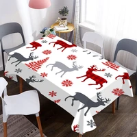 new style deer pattern waterproof oxford fabric table cloth home kitchen hotel picnic dining table desk decorative tablecloth