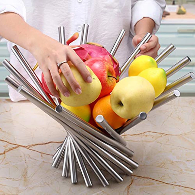 Креативные кухонные аксессуары из нержавеющей стали модная корзина для фруктов