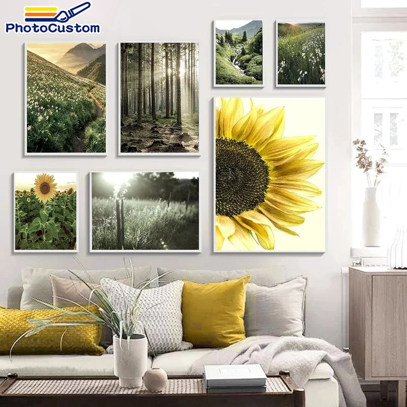 

PhotoCustom DIY HandPainted Oil Painting Painting By Numbers Grass Picture Paint Home Decor Unique Gift Acylic 40x50cm