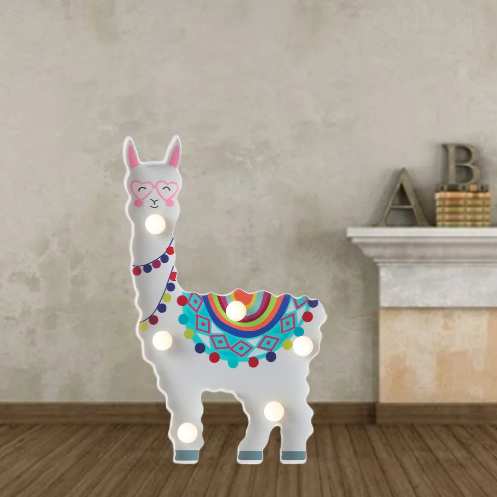 

Creative Alpaca Shaped LED Night Light Wall Decorative Night Lamp Home Bedroom Modeling Lamp - Without Batteries