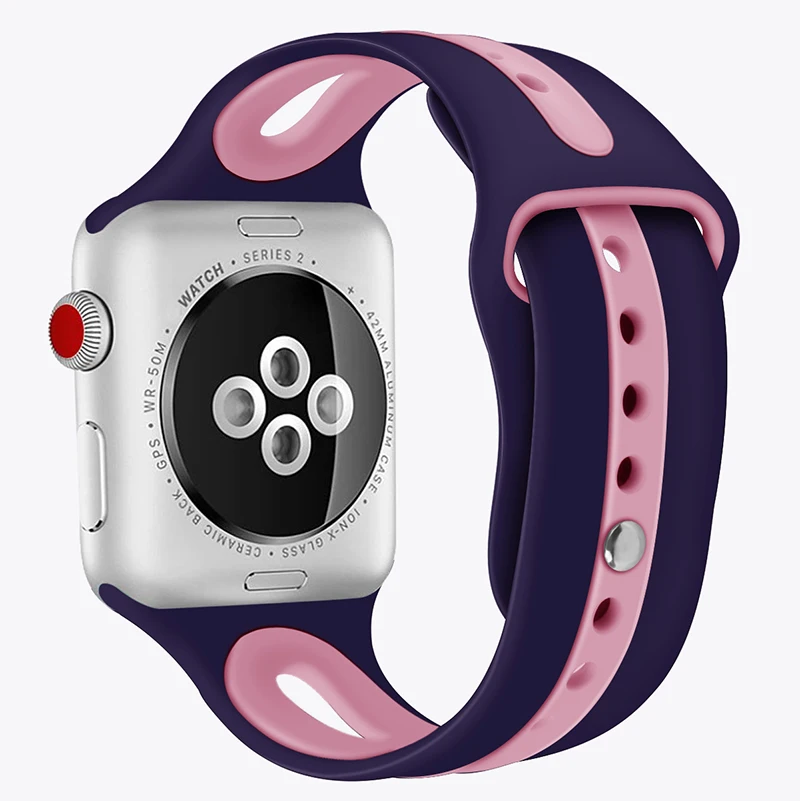 Силиконовый спортивный ремешок для Apple Watch 5 4 3 2 1 42 мм 38 мм резиновый ремешок для часов для Iwatch 5 4 3 40 мм 44 мм