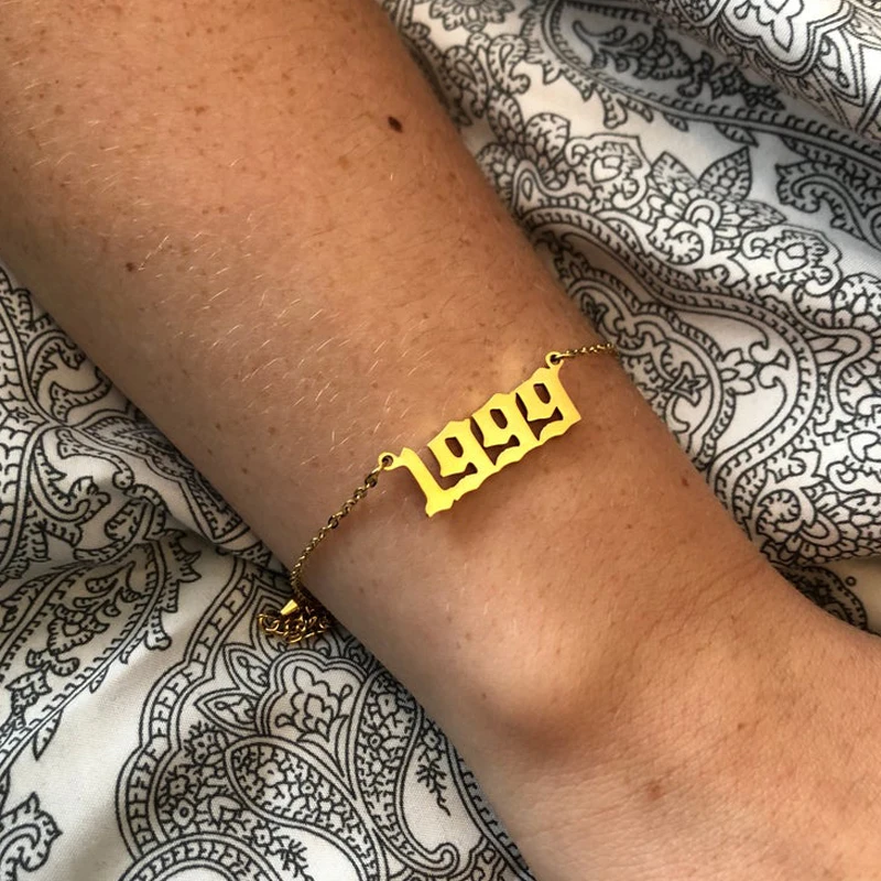 Браслет в стиле панк с цифрами на английском языке браслет виде цифр для женщин