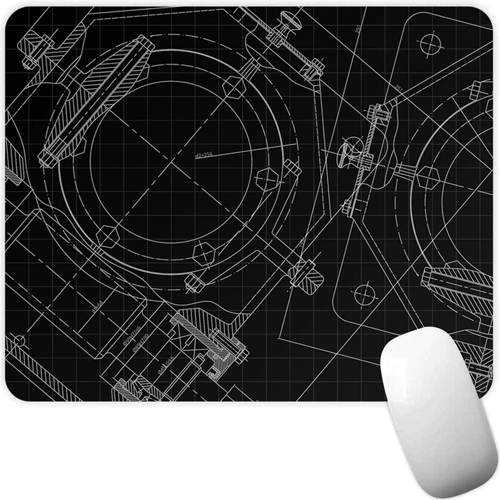 Технический рисунок маленький игровой коврик для мыши компьютерный ПК
