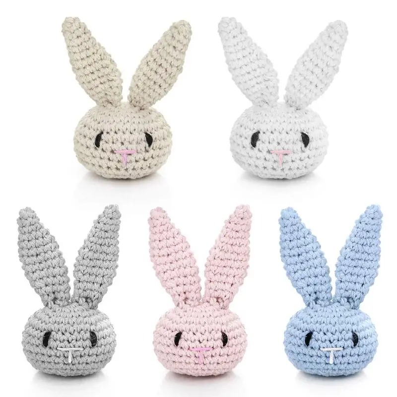 

Handmade Crochet Cotton Rabbit DIY Baby Pacifier Chain Accessories Infant Newborns Teether Toy Gift