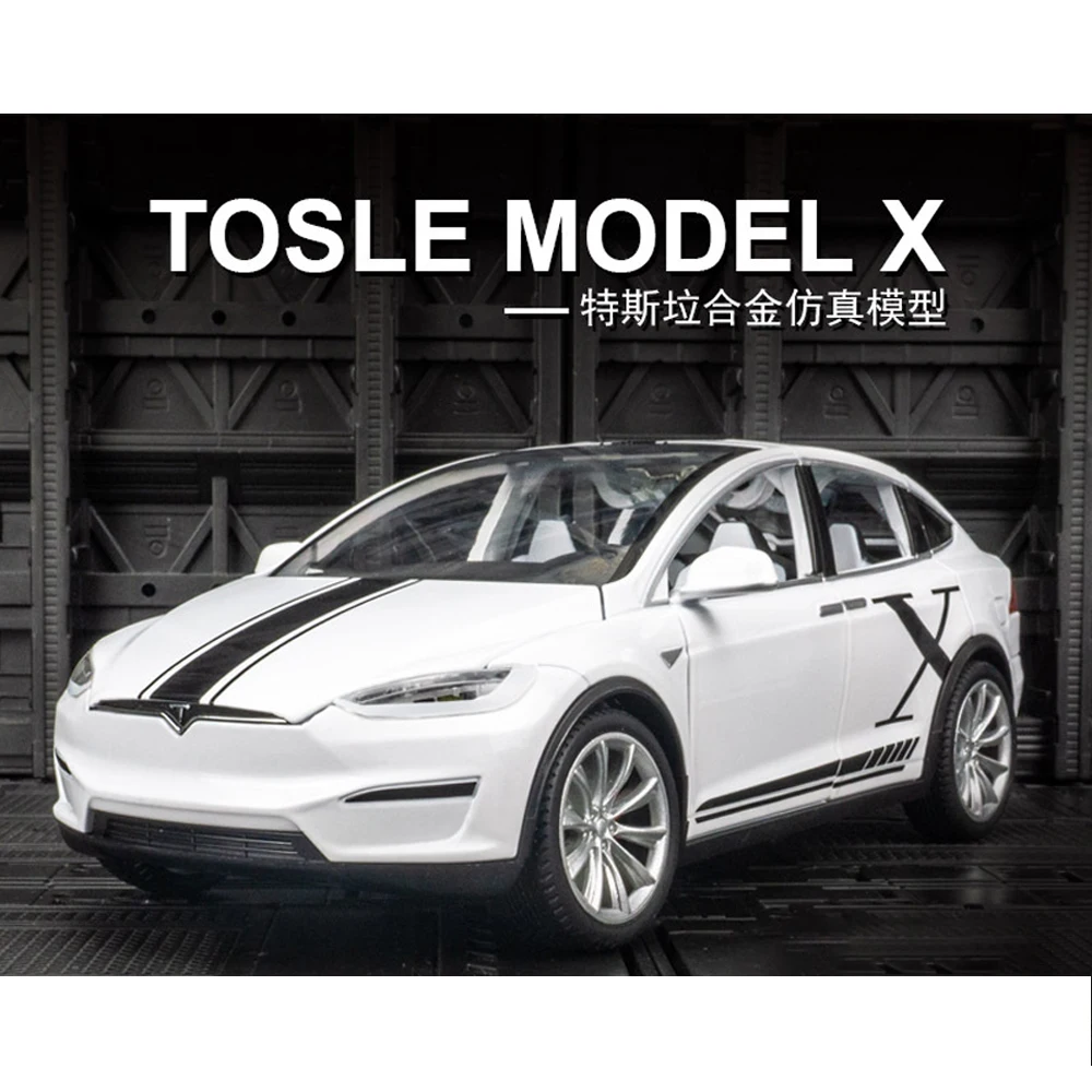

Simulation 1:20 Tesla model X Alloy Car Model Ornaments Metal Pull Back Children's Toy Diecast Miniature Vehicle Collection