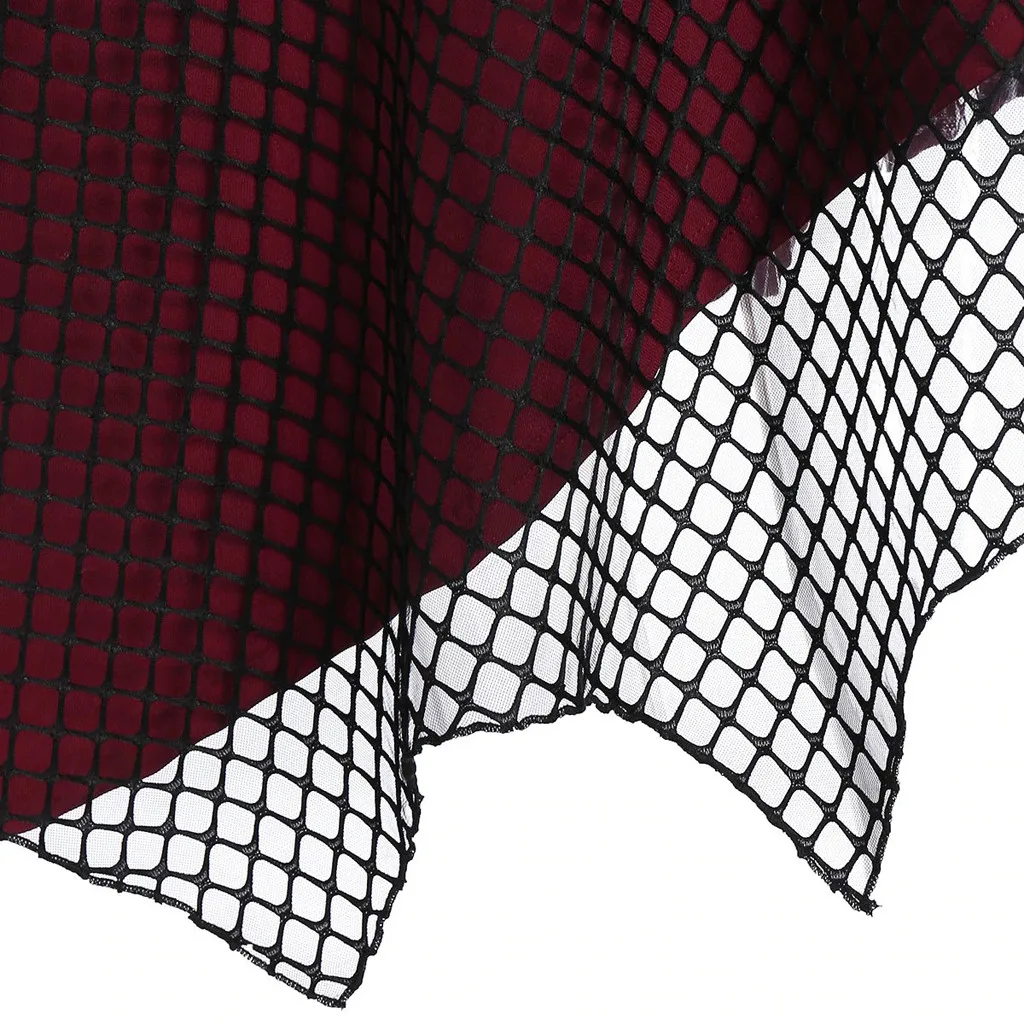 

Vintage Women Gothic Stitching Irregular Dresses Halloween Oversized Ladies Solid Sleeveless Lace Patchwork Dress Party 2020