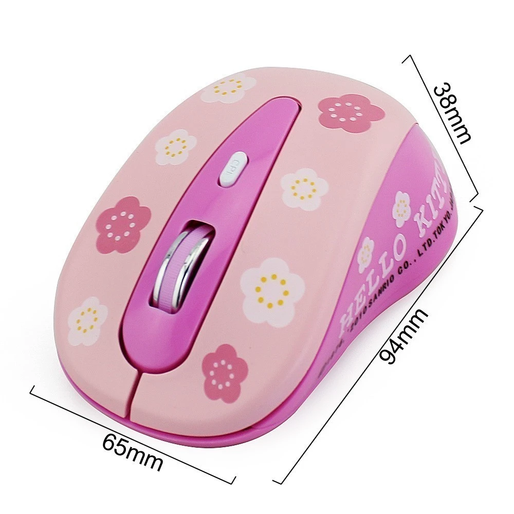 Милая беспроводная компьютерная мышь Hello Kitty розовая 1600 точек/дюйм 2 4 ГГц |
