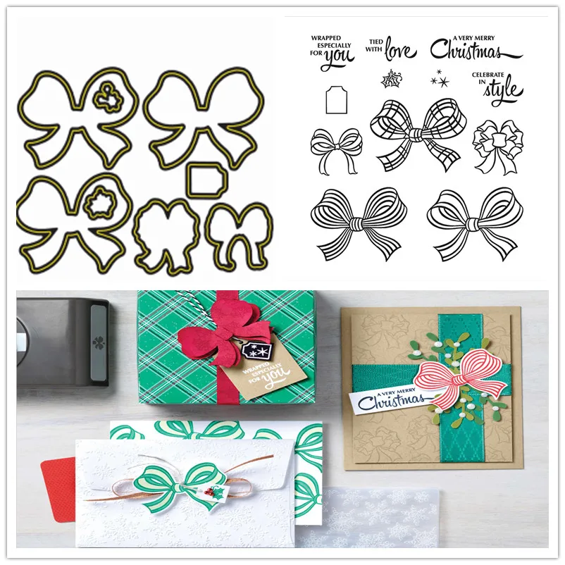 

BOW New Stamps and Dies 2021 Cutting Dies for Scrapbooking Stamping Metal Die Cutters for Christmas Stencils for Decor Arts